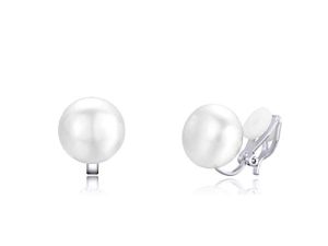 YOQUCOL Simulated Freshwater Pearl Clip On Earrings Not Pierced Elegant Stud Jewelry For Women Girls