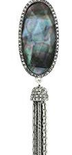Lucky Brand Silver-Tone Mother-of-Pearl-Look Beaded Lariat Necklace