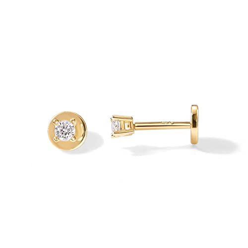 PAVOI 14K Gold Plated Solid 925 Sterling Silver Post Cubic Zirconia Stud Flat Back Earrings for Women | Cartilage Earring | Helix Piercing Jewelry | Small Stud Earrings for Women PAVOI 14K Gold Plated Solid 925 Sterling Silver Post Cubic Zirconia Stud Flat Back Earrings for Women | Cartilage Earring | Helix Piercing Jewelry | Small Stud Earrings for Women