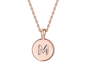 PAVOI 14K Rose Gold Plated Letter Necklace for Women | Gold Initial Necklace for Girls