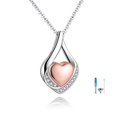 ACJFA Cremation Jewelry 925 Sterling Silver Teardrop Urn Necklace for Ashes Heart Shape Memorial Keepsake Pendant for Human Ashes for Women Gift ACJFA Cremation Jewelry 925 Sterling Silver Teardrop Urn Necklace for Ashes Heart Shape Memorial Keepsake Pendant for Human Ashes for Women Gift