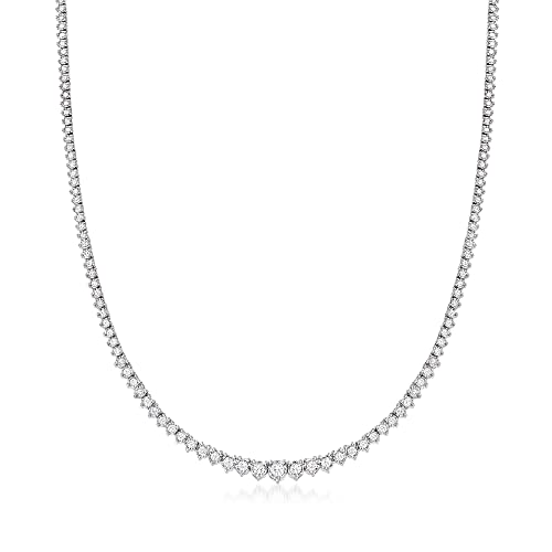 Ross-Simons 3.00 ct. t.w. Diamond Tennis Necklace in Sterling Silver. 18 inches Ross-Simons 3.00 ct. t.w. Diamond Tennis Necklace in Sterling Silver. 18 inches