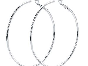 Rugewelry 925 Sterling Silver Hoop Earrings