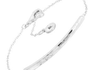 Silpada 'Dotted Line' Curved Bar Bracelet with Crystal in Sterling Silver