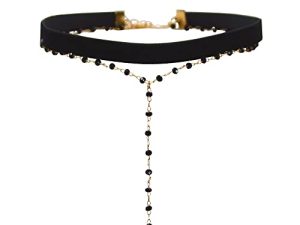 MOMOCAT Black Velvet and Beaded Layered Choker Necklaces 90s Cute Neck Chokers Tatoo Lace Chocker Cute Chockers Goth Hippie Necklace Gothic Jewelry Chokers for Women Teen Girls