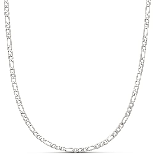 Amazon Essentials 14K Gold or Sterling Silver Plated Figaro Necklace Amazon Essentials 14K Gold or Sterling Silver Plated Figaro Necklace