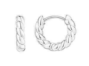 PAVOI 14K Gold Plated 925 Sterling Silver Post Twisted Huggie Earring | Women's Mini Hoop Earrings