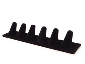 Honbay Black Velvet 6 Finger Ring Display Stand Organizer Stand