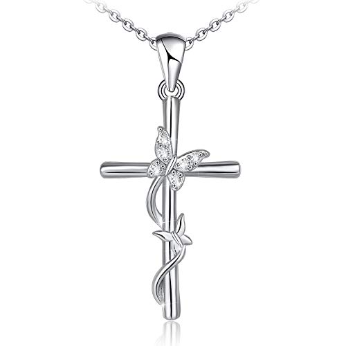 Distance Cross Necklace for Women 925 Sterling Silver Jewelry Pendant Necklace for Girls Mom Wife Gift for Mother's Day or Birthday Distance Cross Necklace for Women 925 Sterling Silver Jewelry Pendant Necklace for Girls Mom Wife Gift for Mother's Day or Birthday