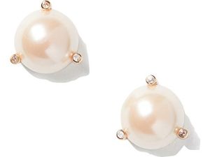 Kate Spade New York Rise and Shine Pearl Studs (Rose Gold/Blush)