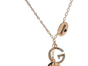 GUESS "Basic" Gold Pave G Linear Y-Shaped Necklace