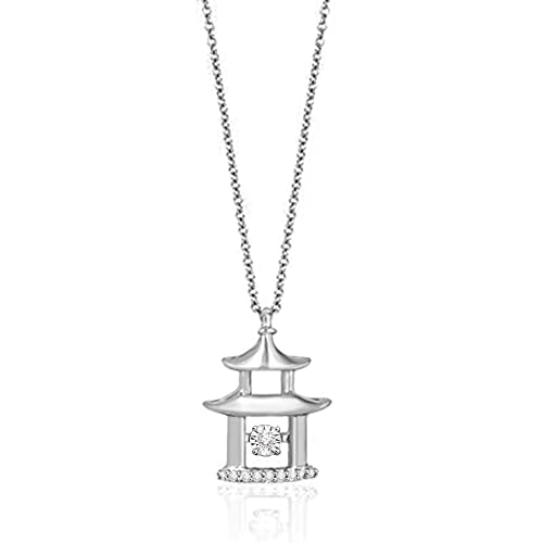 Enchanted Disney Fine Jewelry Sterling Silver 1/20 CTTW Mulan Dancing Diamond Pendant Enchanted Disney Fine Jewelry Sterling Silver 1/20 CTTW Mulan Dancing Diamond Pendant