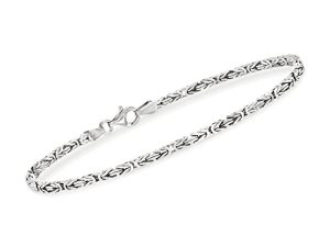 Ross-Simons 2.3mm Sterling Silver Square Byzantine Bracelet