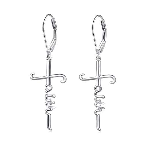 925 Sterling Silver Infinity Love of God Simple Dainty Faith Cross Dangle Earrings Religious Gift for Women Girls 925 Sterling Silver Infinity Love of God Simple Dainty Faith Cross Dangle Earrings Religious Gift for Women Girls