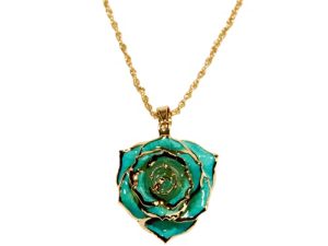 Eternal Necklace by Eternal Rose - 24k Gold Dipped Rose Necklace for Women - Real Rose Pendant Necklace - Gold Ladies Evening Jewelry - Gift for Her - Ideal for Weddings