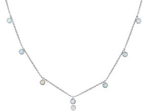 Barzel 18K White Gold & 18K Rose Gold with Created Fire Opal Necklaces