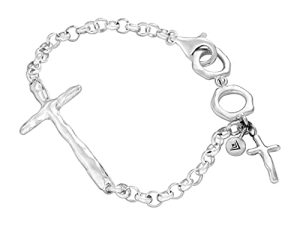 Silpada 'in Good Faith' Organic Cross Chain Bracelet in Sterling Silver