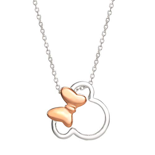 Disney Mickey or Minnie Mouse Silver Plated Silhouette Pendant Necklace Disney Mickey or Minnie Mouse Silver Plated Silhouette Pendant Necklace