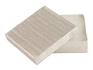 12 Pack Cotton Filled Silver Paper Cardboard Jewelry Gift and Retail Boxes 3.5" x 3.5" x 1" inches Size by R J Displays