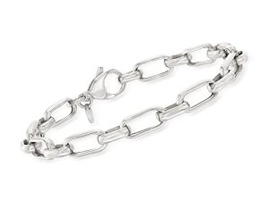 Ross-Simons Italian Sterling Silver Paper Clip Link Bracelet