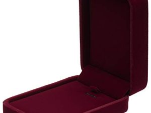 Classic Velvet Jewelry Gift Box Case for Necklace Pendant (Wine Red)