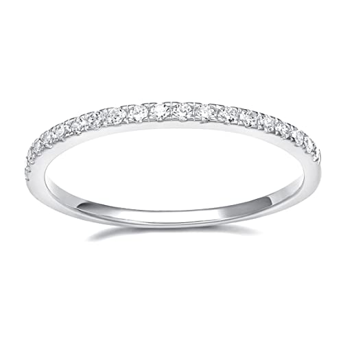 EAMTI 2mm 14K Gold Plated Wedding Band Cubic Zirconia Half Eternity Stackable Engagement Ring Size 3-13 EAMTI 2mm 14K Gold Plated Wedding Band Cubic Zirconia Half Eternity Stackable Engagement Ring Size 3-13
