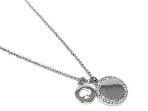 Kate Spade New York Clear Silver Plated Spot The Spade Charm Pendant Necklace