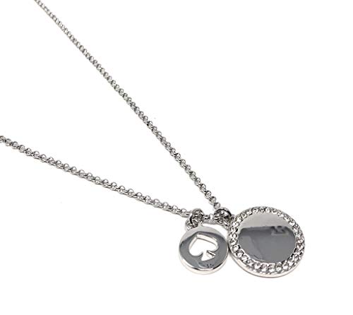 Kate Spade New York Clear Silver Plated Spot The Spade Charm Pendant Necklace Kate Spade New York Clear Silver Plated Spot The Spade Charm Pendant Necklace