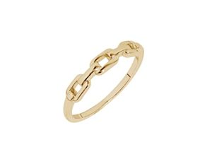 Amazon Essentials 14K Gold or Rhodium Plated Sterling Silver Chain Link Accent Ring