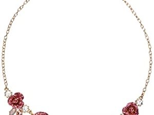 Betsey Johnson Glitter Rose Frontal Necklace