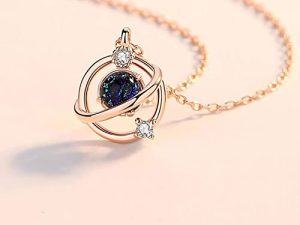 Luxurious Planet Collarbone Necklace Ladies Personalized Diamond Dark Moon Pendants Necklace Sparkly Pendant Jewelry
