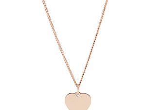 Fossil Women's Plated Stainless Steel Engravable Personalized Gift Pendant Chain Necklace