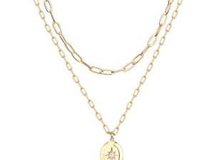 PAVOI 14K Gold Plated Layering Necklaces | Stylish Minimalist Design Pendant Necklaces | Butterfly