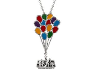 Disney Pixar Up Adventure House Balloon Silver Plated Pendant Necklace