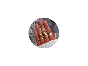 FINETOO 8 PCS Simple Knuckle Midi Ring Set Vintage Plated Gold/Silver for Women/Girl Finger Stackable Rings Set DIY Jewelry Gifts