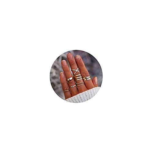 FINETOO 8 PCS Simple Knuckle Midi Ring Set Vintage Plated Gold/Silver for Women/Girl Finger Stackable Rings Set DIY Jewelry Gifts FINETOO 8 PCS Simple Knuckle Midi Ring Set Vintage Plated Gold/Silver for Women/Girl Finger Stackable Rings Set DIY Jewelry Gifts