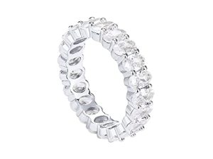 PAVOI 14K Gold Plated Rings Oval Cubic Zirconia Love Ring | Eternity Ring | 5mm Stackable Rings for Women | Gold Rings for Women