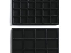 Frebeauty Stackable Velvet Jewelry Organizer Trays for Drawers Inserts Jewelry Storage Tray Display Case