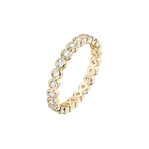 PAVOI 14K Gold Plated Rings Cubic Zirconia Love Ring | 2.8mm Stackable Rings for Women | Gold Rings for Women PAVOI 14K Gold Plated Rings Cubic Zirconia Love Ring | 2.8mm Stackable Rings for Women | Gold Rings for Women