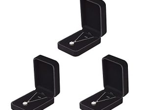 3 Pieces Velvet Pendant Necklace Gift Boxes Set