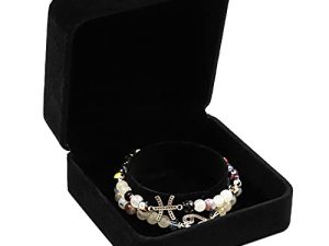 Square Velvet Jewelry Gift Box for Bracelets (Black