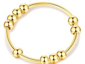Gold Silver Fidget Ring Anti Anxiety Rings for Women