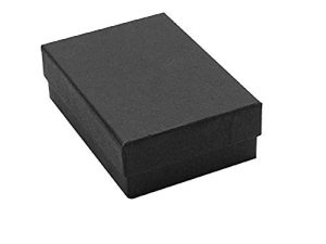 16 Pack Cotton Filled Matte Black Paper Cardboard Jewelry Gift and Retail Boxes 3 X 2 X 1 Inch #32 Size by R J Displays