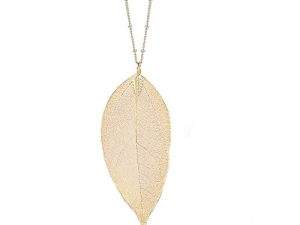 BOUTIQUELOVIN Filigree Long Leaf Pendant Dangle Necklace and Earring Jewelry Set Fashion Gifts for Women Girls