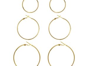 Big Gold Hoop Earrings for Women Hypoallergenic 925 Sterling Silver Post Thin Loop 14K Gold Plated Hoop Earrings Set for Girls