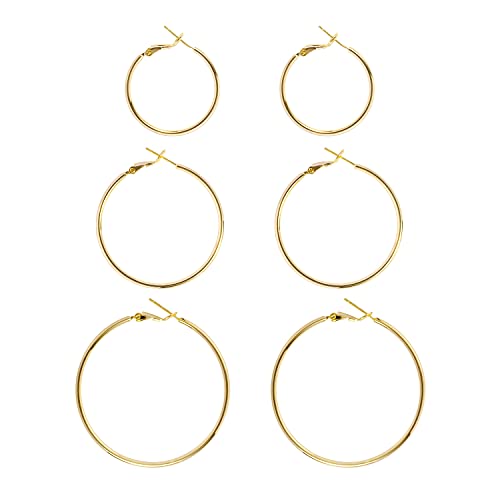 Big Gold Hoop Earrings for Women Hypoallergenic 925 Sterling Silver Post Thin Loop 14K Gold Plated Hoop Earrings Set for Girls Big Gold Hoop Earrings for Women Hypoallergenic 925 Sterling Silver Post Thin Loop 14K Gold Plated Hoop Earrings Set for Girls