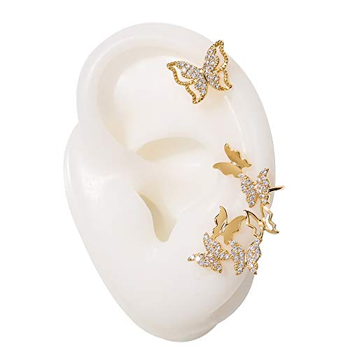 Vercret Gold Cuff Earrings for Women - No Piercing Cartilage Ear Cuff CZ Adjustable Ear Clip Wrap Around Earring for Girls Vercret Gold Cuff Earrings for Women - No Piercing Cartilage Ear Cuff CZ Adjustable Ear Clip Wrap Around Earring for Girls