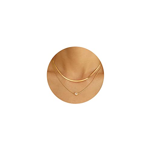 17 MILE Gold Layered Choker Necklace for Women Girls 17 MILE Gold Layered Choker Necklace for Women Girls