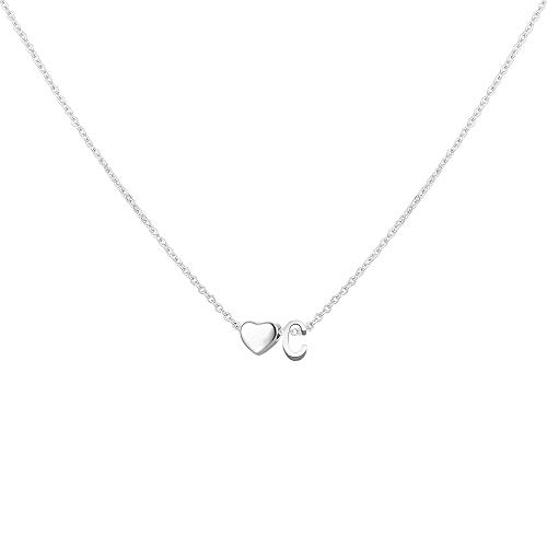 Glimmerst Heart Initial Necklace for Women Stainless Steel Tiny Heart Letter Necklace Personalized Name Necklace for Girls Glimmerst Heart Initial Necklace for Women Stainless Steel Tiny Heart Letter Necklace Personalized Name Necklace for Girls
