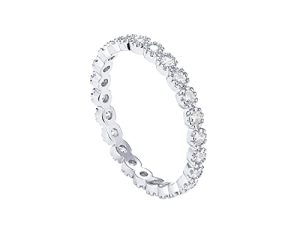 PAVOI 14K Gold Plated Rings Cubic Zirconia Band | Marquise Milgrain Eternity Bands | Gold Rings for Women